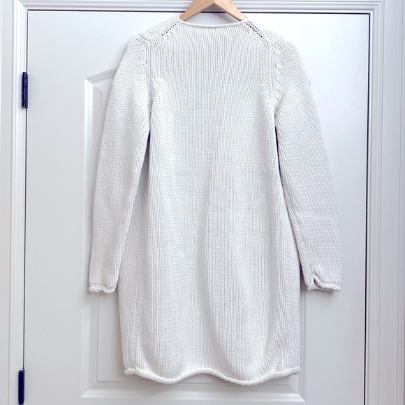 Gap 100% cotton cardigan Women’s L heavy weight knit warm open front long line - Picture 2 of 5